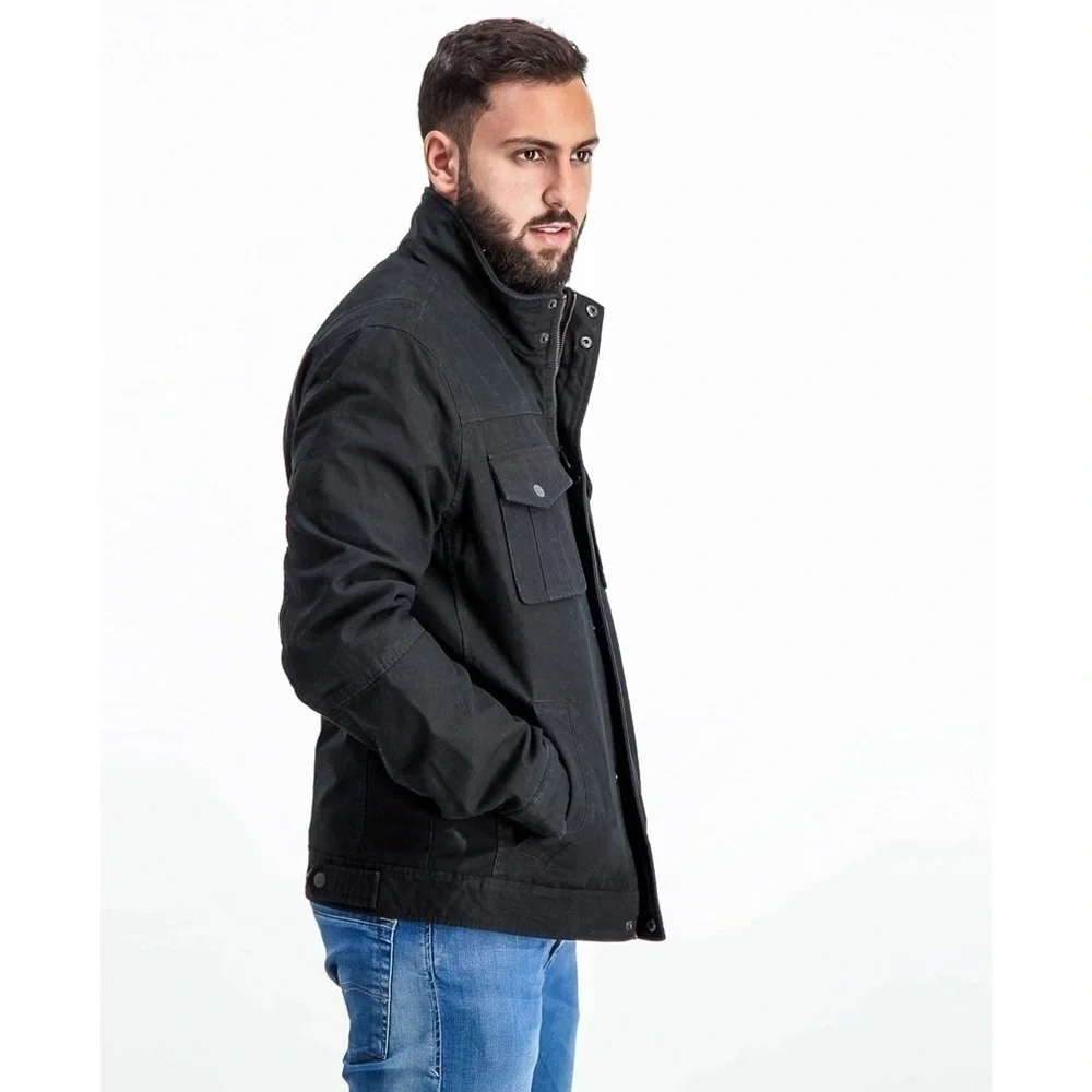 Levi’s Men’s Stand Collar Military Field Jacket Black Classic